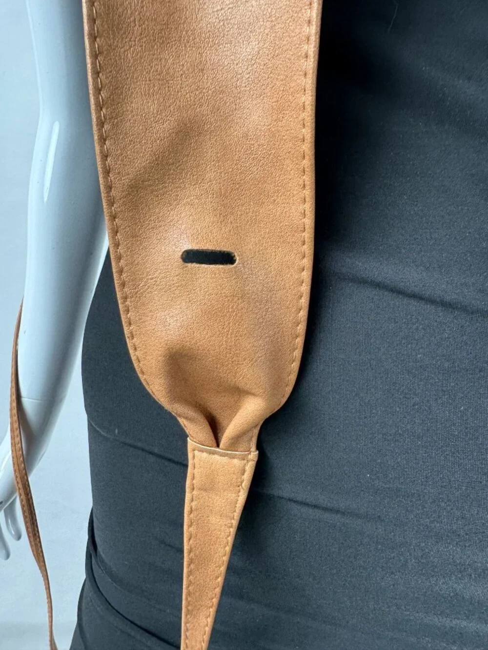 Fashiongen Camel Tan Wide Obi Belt S-M Polyurethane Adjustable Wrap Belt